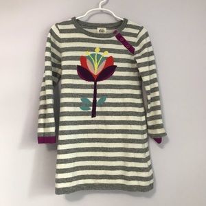 Girls Mini Bolden Grey and White Striped Dress